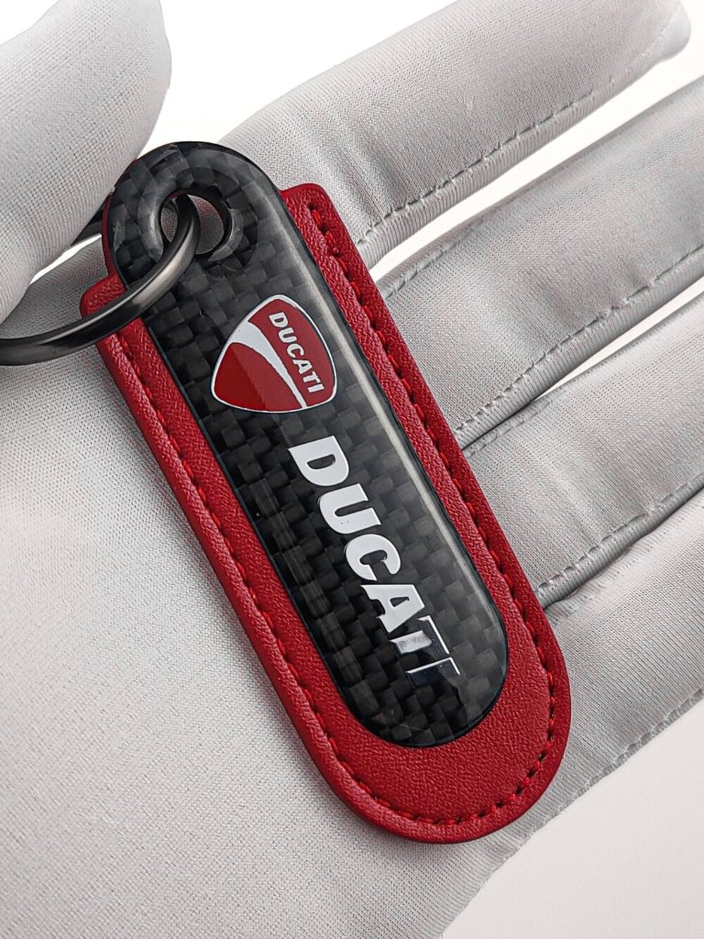 Premium Ducati Carbon Fiber Keychain Motorcycle Luxury Key Ring Gift